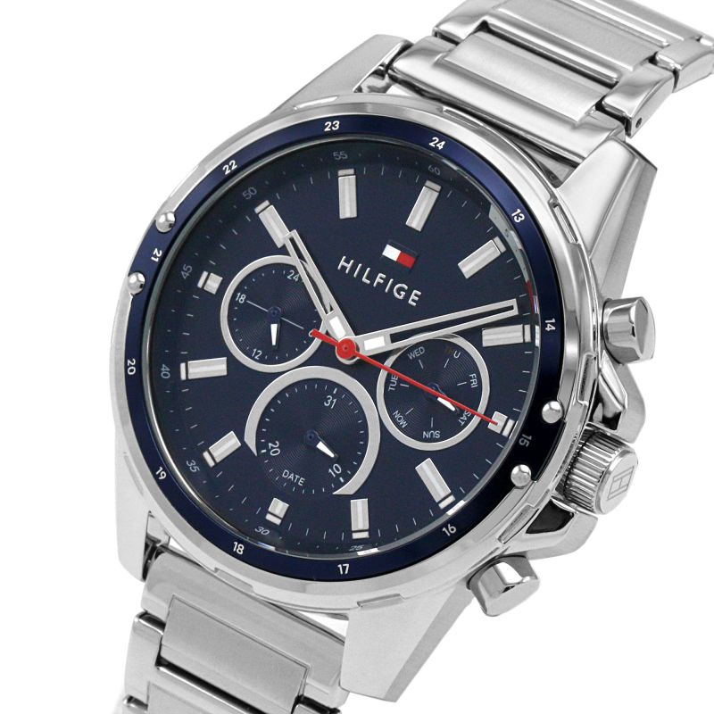  Shop Authentic Tommy Hilfiger Mason Quartz Blue Dial Silver Steel Strap Watch for Men - 1791788 - Luxxuri