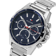 Shop Authentic Tommy Hilfiger Mason Quartz Blue Dial Silver Steel Strap Watch for Men - 1791788 - Luxxuri