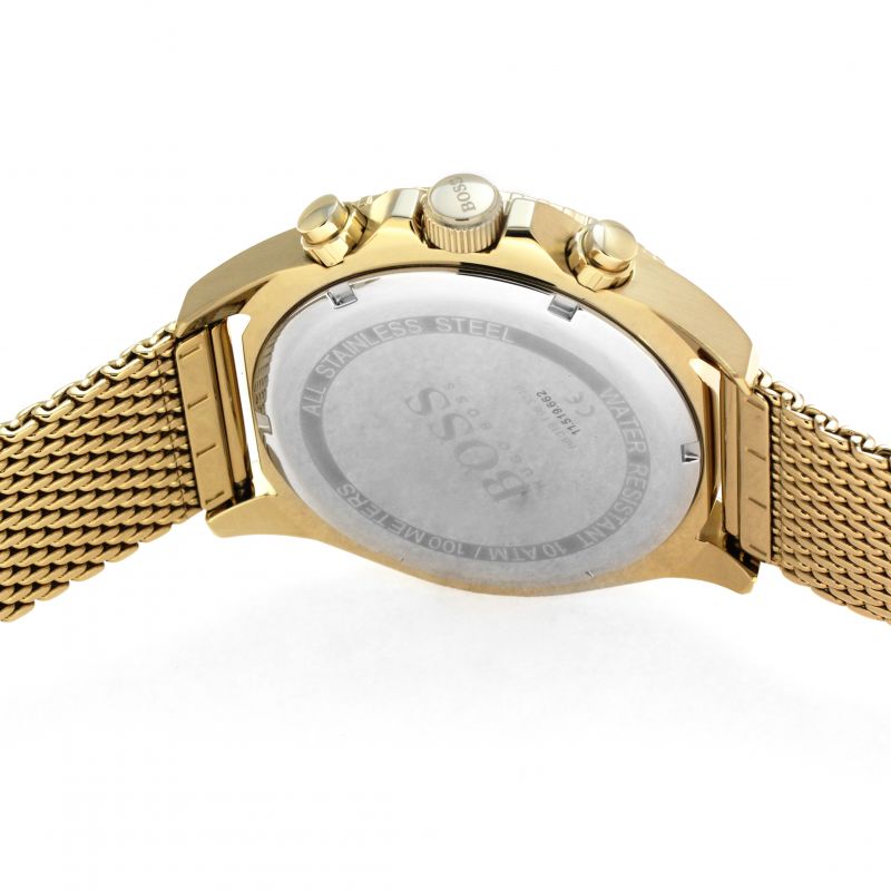  Shop Authentic Hugo Boss Ocean Edition Black Dial Gold Mesh Bracelet Watch for Men - 1513703 - Luxxuri