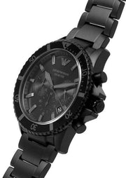  Shop Authentic Emporio Armani Diver Chronograph Black Dial Black Steel Strap Watch For Men - AR11363 - Luxxuri