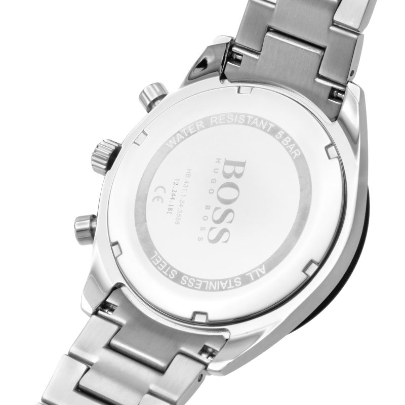 Shop Authentic Hugo Boss Santiago Black Dial Silver Steel Strap Watch for Men - 1513862 - Luxxuri