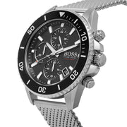  Shop Authentic Hugo Boss Admiral Black Dial Silver Mesh Bracelet Watch for Men - 1513904 - Luxxuri