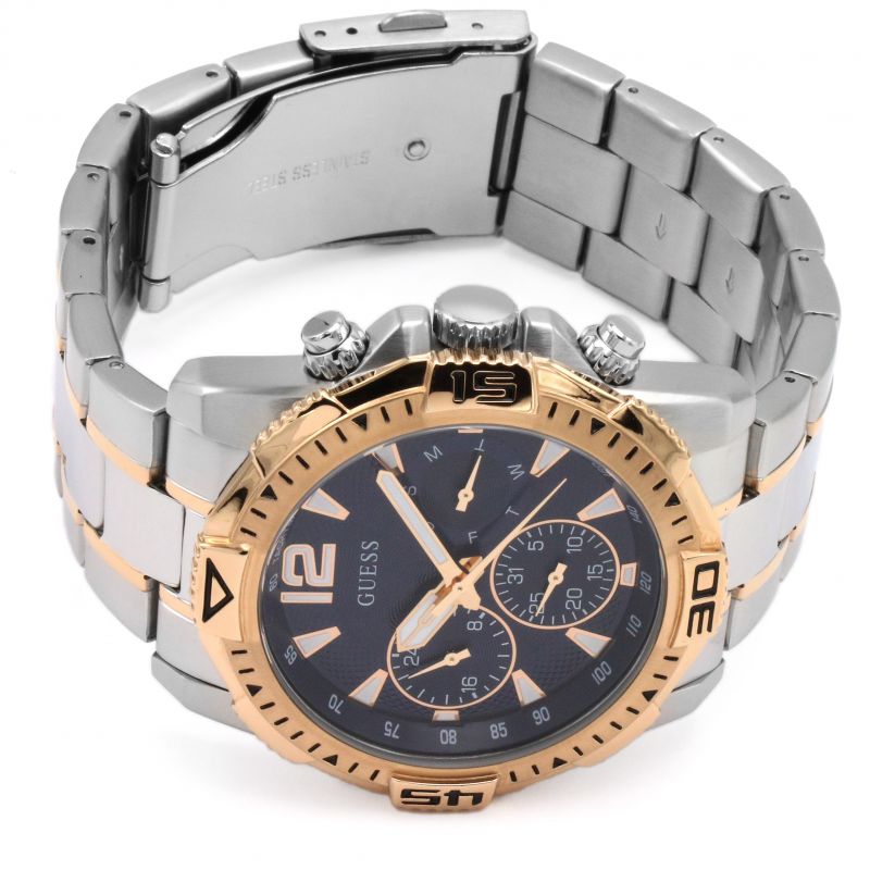  Shop Authentic Guess Commander Chronograph Blue Dial Two Tone Steel Strap Watch for Men - GW0056G5 - Luxxuri