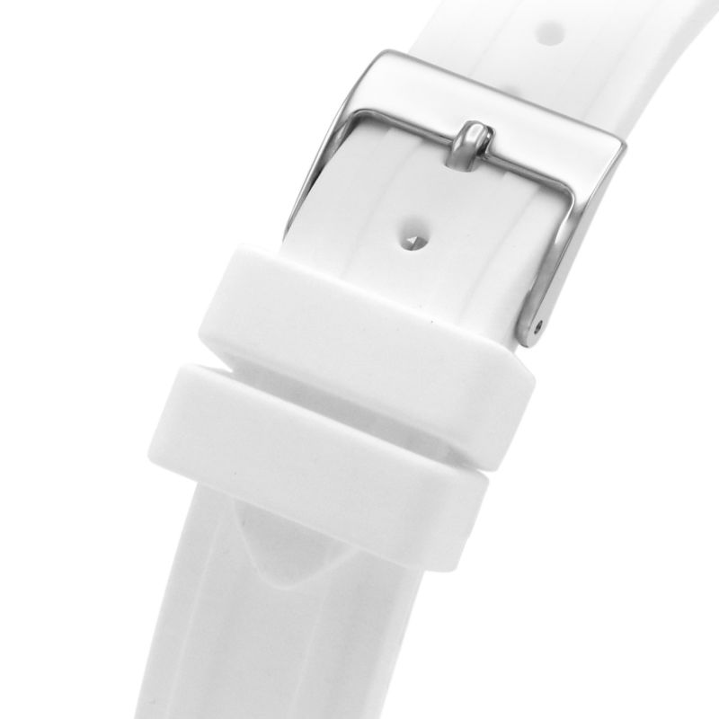  Shop Authentic Guess Sparkling Silver Dial White Rubber Strap Watch For Women - GW0032L1 - Luxxuri