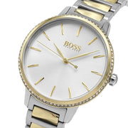  Shop Authentic Hugo Boss Signature Silver Dial Two Tone Steel Strap Watch for Women - 1502568 - Luxxuri