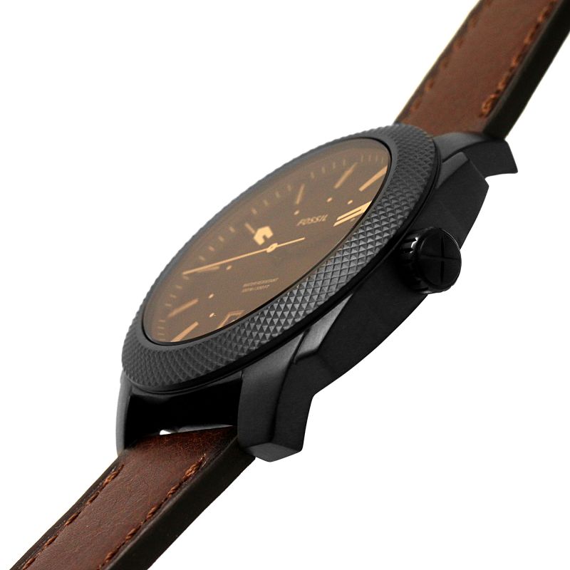  Shop Authentic Fossil Machine Chronograph Black Dial Brown Leather Strap Watch for Men - FS5234 - Luxxuri