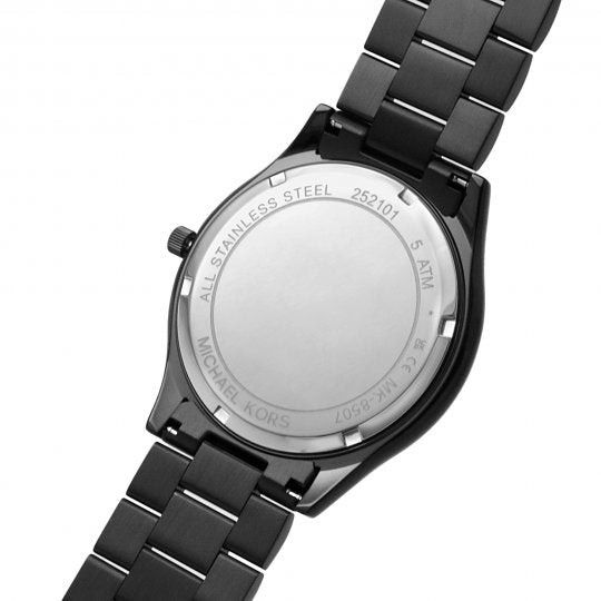  Shop Authentic Michael Kors Slim Runway Black Dial Black Steel Strap Watch for Men - MK8507 - Luxxuri