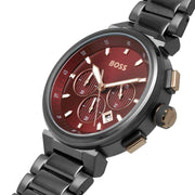  Shop Authentic Hugo Boss One Chronograph Red Dial Grey Steel Strap Watch For Men - 1514000 - Luxxuri
