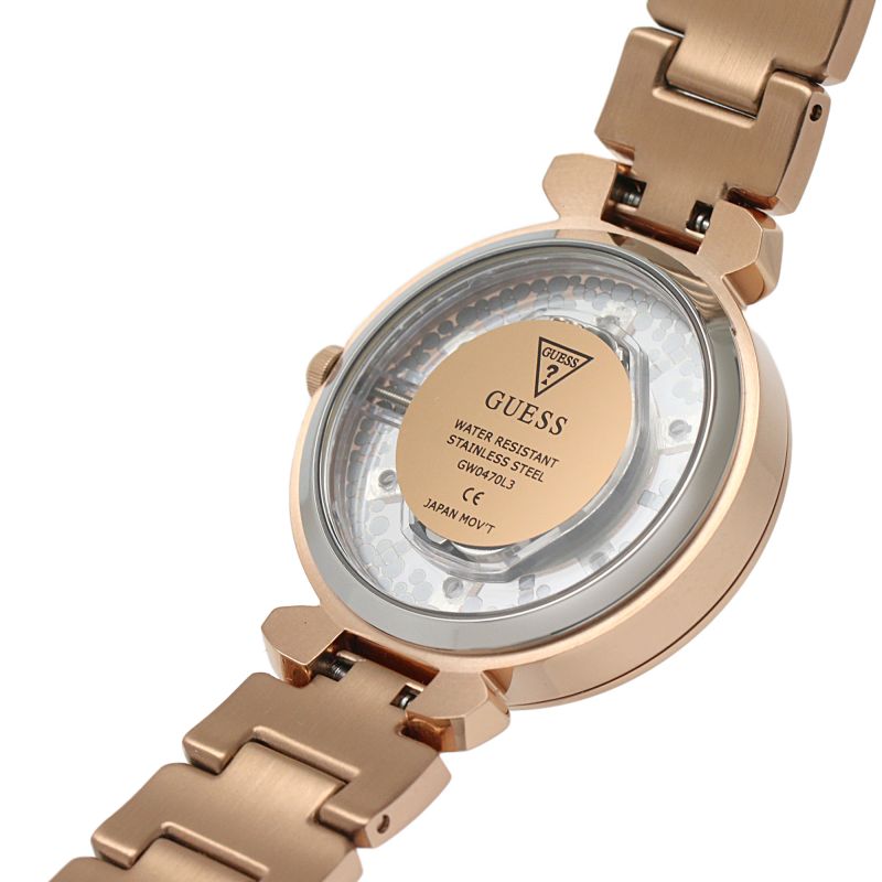  Shop Authentic Guess Crystal Clear Rose Gold Dial Rose Gold Steel Strap Watch for Women - GW0470L3 - Luxxuri