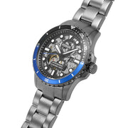  Shop Authentic Fossil FB-01 Automatic Skeleton Black Dial Grey Steel Strap Watch for Men - ME3201 - Luxxuri