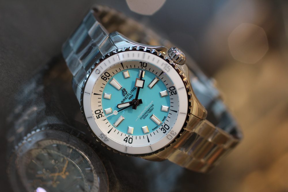  Shop Authentic Breitling Superocean Automatic 36 Turquoise Dial Silver Steel Strap Watch for Men - A17377211C1A1 - Luxxuri