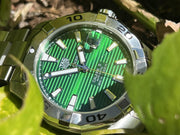  Shop Authentic Tag Heuer Aquaracer Calibre 5 Automatic Green Dial Silver Steel Strap Watch for Men - WAY2015.BA0927 - Luxxuri