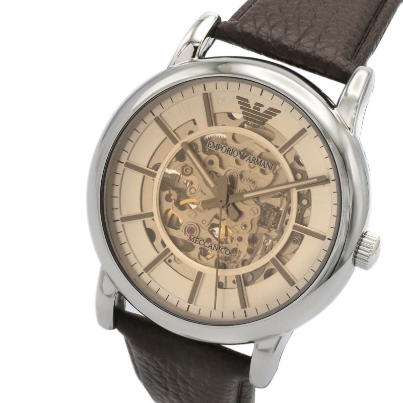  Shop Authentic Emporio Armani Luigi Meccanico Brown Dial Brown Leather Strap Watch For Men - AR1982 - Luxxuri