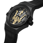  Shop Authentic Maserati Potenza Skeleton Limited Edition Black Dial Black Leather Strap Watch For Men - R8821108027 - Luxxuri