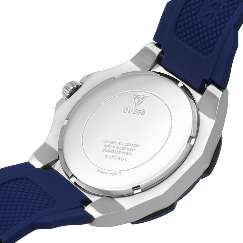  Shop Authentic Guess Genesis Multi Function Analog Blue Dial Blue Rubber Strap Watch For Men - W1254G1 - Luxxuri