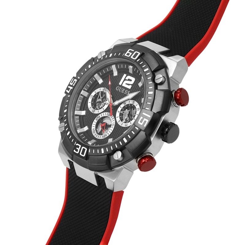  Shop Authentic Guess Navigator Black Dial Black Rubber Strap Watch for Men - GW0264G1 - Luxxuri