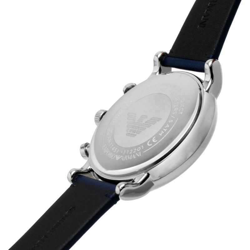  Shop Authentic Emporio Armani Luigi Chronograph Blue Dial Blue Leather Strap Watch For Men - AR11451 - Luxxuri