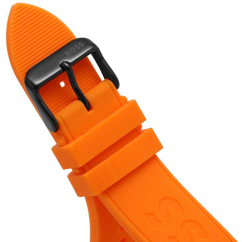  Shop Authentic Hugo Boss Volane Black Dial Orange Silicone Strap Watch for Men - 1513957 - Luxxuri