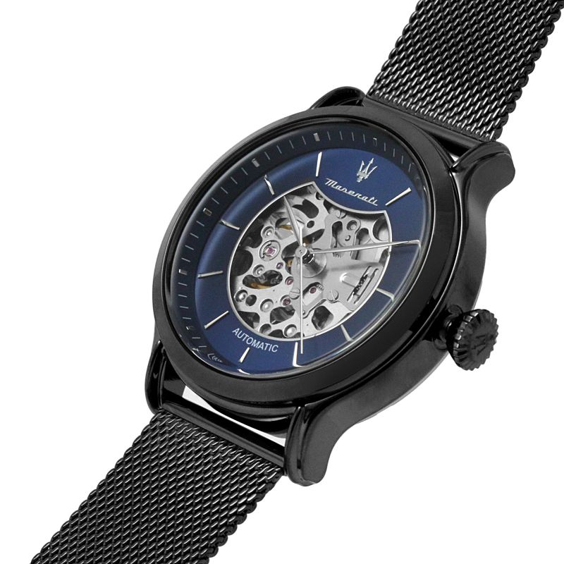  Shop Authentic Maserati Epoca Automatic Skeleton Blue Dial Mesh Bracelet Watch For Men - R8823118002 - Luxxuri