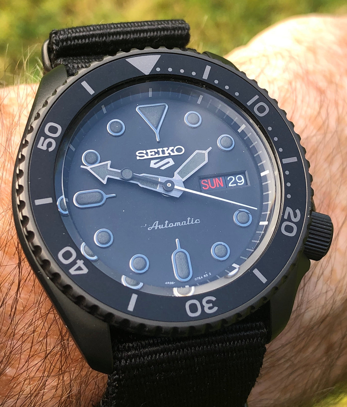  Shop Authentic Seiko 5 Sports Automatic Black Dial Black NATO Strap Watch For Men - SRPD79K1 - Luxxuri