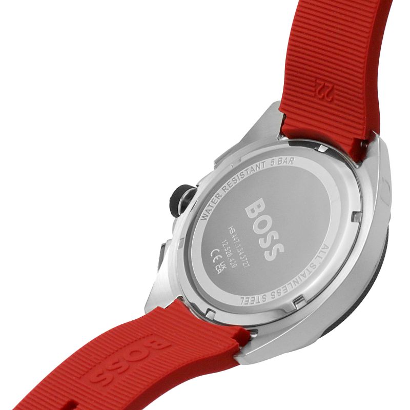  Shop Authentic Hugo Boss Volane Black Dial Red Rubber Strap Watch for Men - 1513959 - Luxxuri