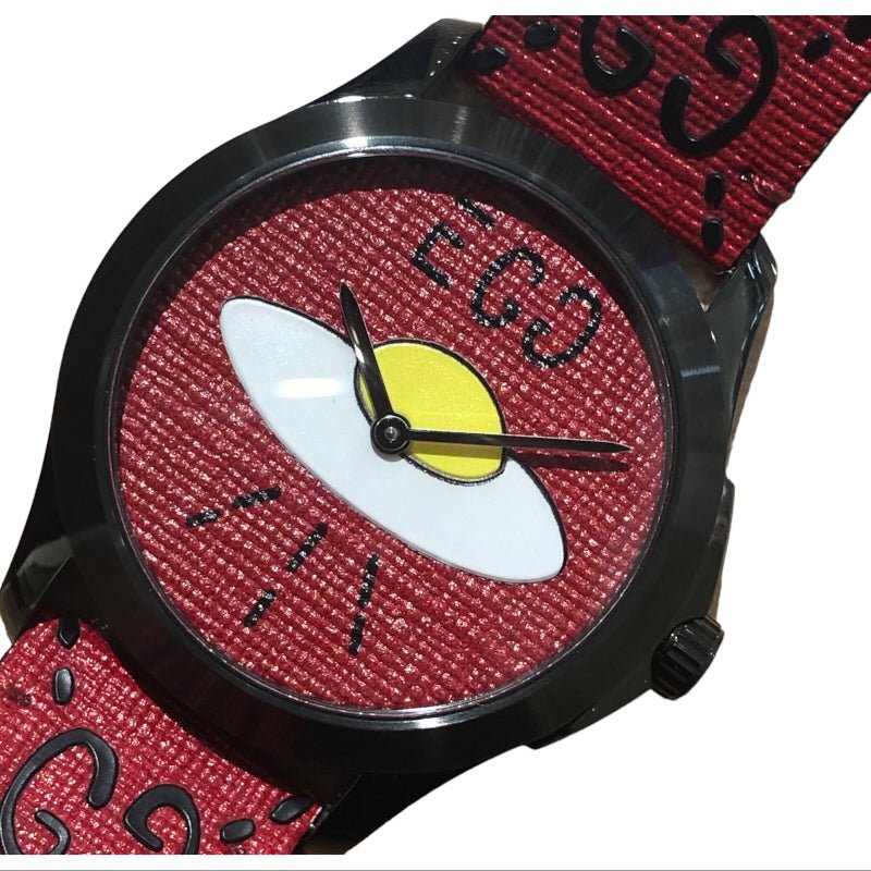  Shop Authentic Gucci G Timeless Ghost Red Dial Red Leather Strap Watch For Men - YA1264023 - Luxxuri
