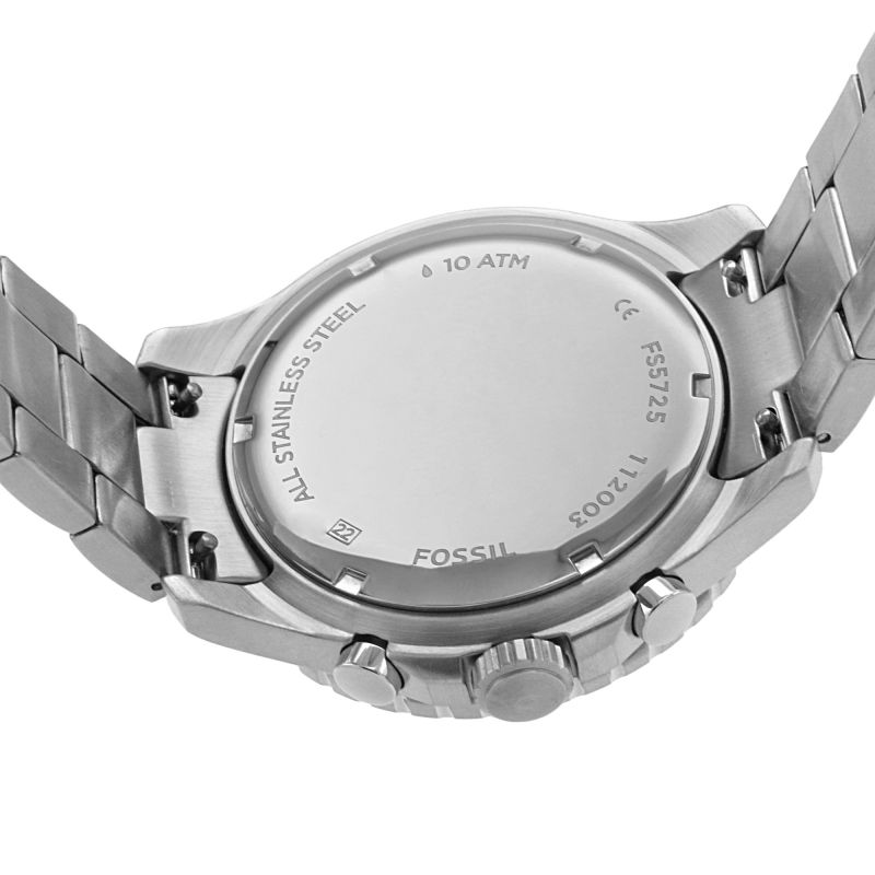  Shop Authentic Fossil FB-03 Chronograph Black Dial Silver Steel Strap Watch for Men - FS5725 - Luxxuri