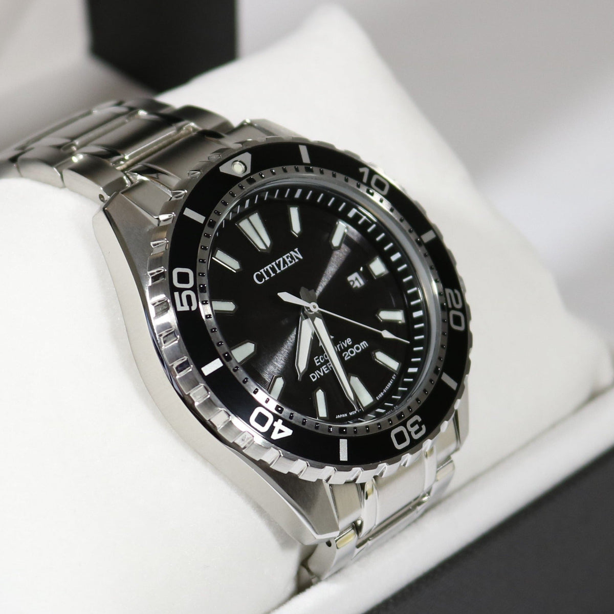  Shop Authentic Citizen Promaster Diver Chronograph Black Dial Silver Steel Strap Watch For Men - BN0190-82E - Luxxuri