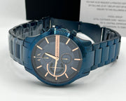  Shop Authentic Armani Exchange Hampton Skeleton Grey Dial Blue Steel Strap Watch For Men - AX2401 - Luxxuri