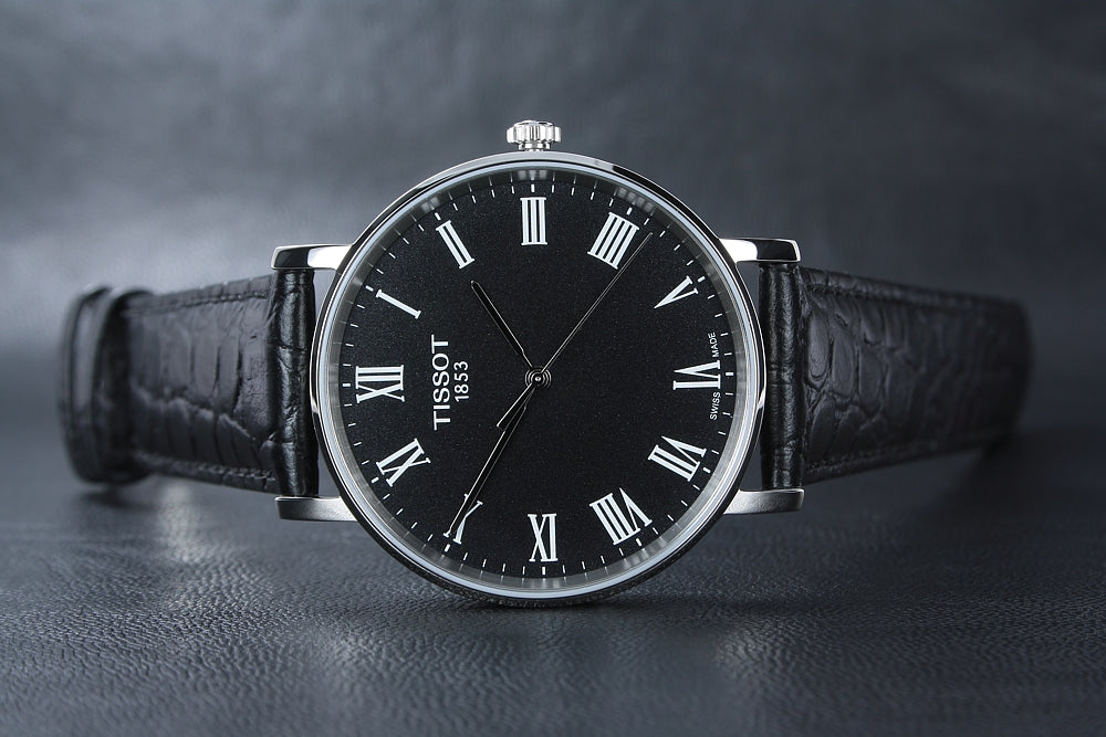  Shop Authentic Tissot Everytime Medium Black Dial Black Leather Strap Watch For Men - T109.410.16.053.00 - Luxxuri