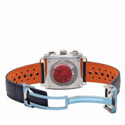  Shop Authentic Tag Heuer Monaco Gulf Automatic Chronograph Blue Dial Blue Leather Strap Watch for Men - CBL2115.FC6494 - Luxxuri