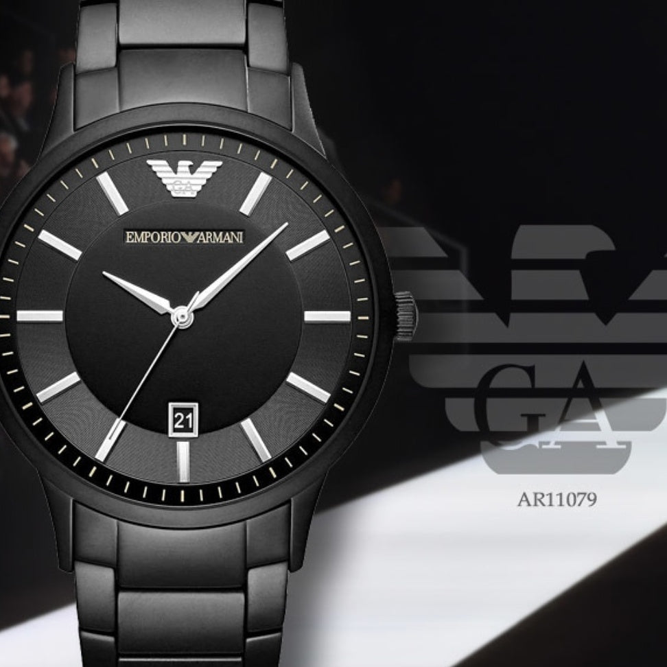  Shop Authentic Emporio Armani Renato Quartz Black Dial Black Steel Strap Watch For Men - AR11079 - Luxxuri