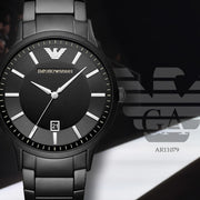  Shop Authentic Emporio Armani Renato Quartz Black Dial Black Steel Strap Watch For Men - AR11079 - Luxxuri