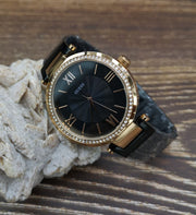  Shop Authentic Guess Soho Diamonds Black Dial Black Mesh Bracelet Watch for Women - W0638L5 - Luxxuri