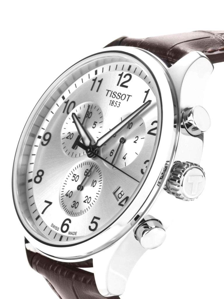  Shop Authentic Tissot T Sport Chrono XL Classic Silver Dial Brown Leather Strap Watch For Men - T116.617.16.037.00 - Luxxuri