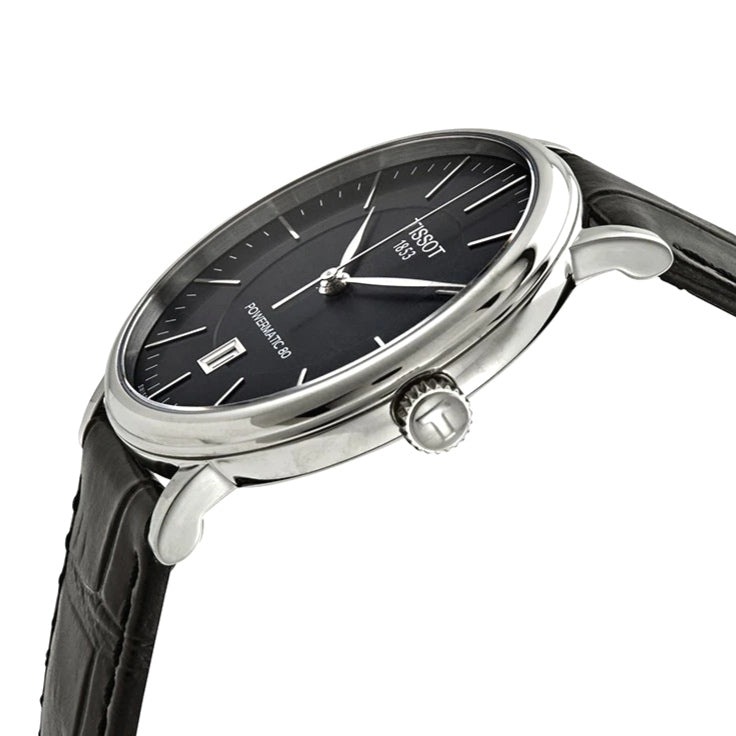  Shop Authentic Tissot Carson Premium Powermatic 80 Black Dial Black Leather Strap Watch For Men - T122.407.16.051.00 - Luxxuri