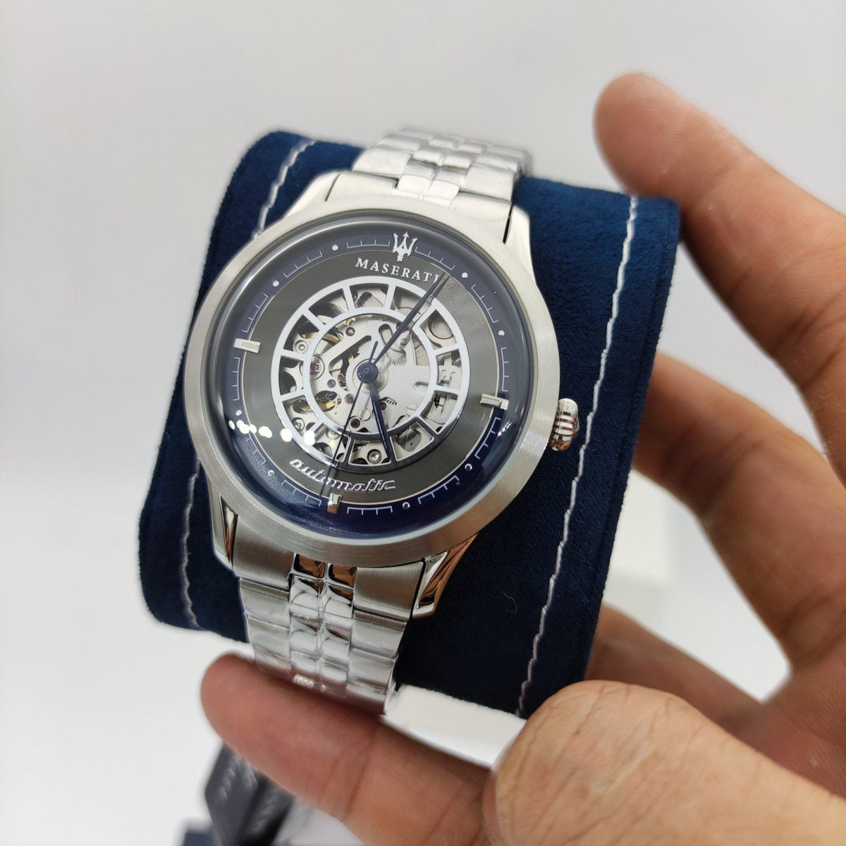  Shop Authentic Maserati Ricordo Automatic Gray Dial Silver Steel Strap Watch For Men - R8823133003 - Luxxuri