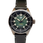  Shop Authentic Tag Heuer Autavia Calibre 5 Automatic Olive Green Dial Green Leather Strap Watch for Men - WBE5190.FC8268 - Luxxuri