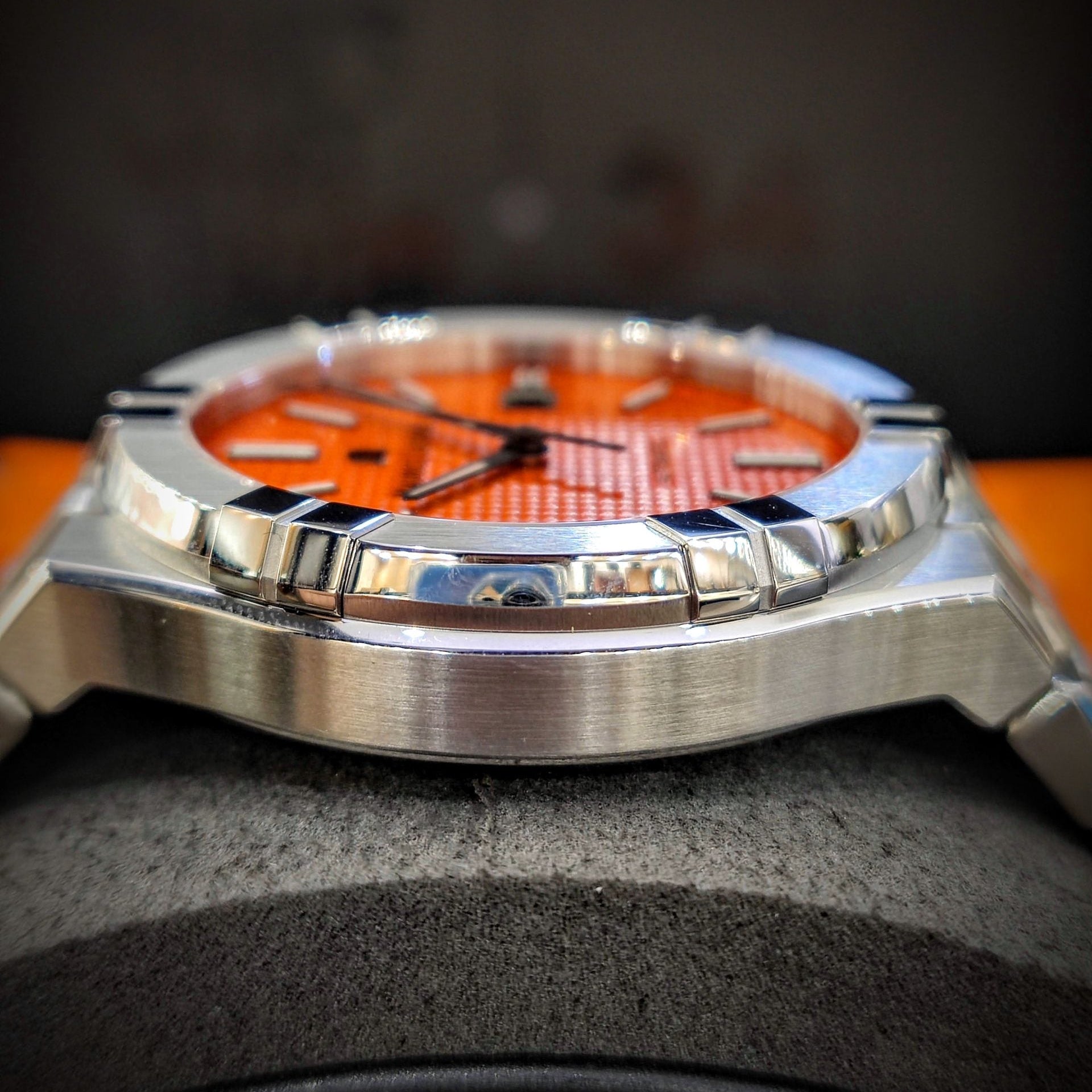  Shop Authentic Maurice Lacroix Aikon Automatic Date Orange Dial Silver Steel Strap Watch For Men - AI6008-SS00F-530-E - Luxxuri