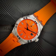  Shop Authentic Maurice Lacroix Aikon Automatic Date Orange Dial Silver Steel Strap Watch For Men - AI6008-SS00F-530-E - Luxxuri