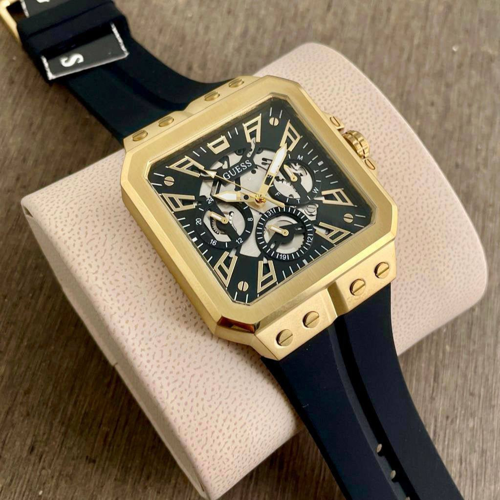  Shop Authentic Guess Leo Multifunction Black Dial Black Silicone Strap Watch For Men - GW0637G2 - Luxxuri