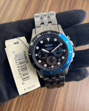  Shop Authentic Fossil FB-01 Chronograph Black Dial Grey Steel Strap Watch for Men - FS5835 - Luxxuri