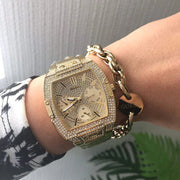  Shop Authentic Guess Raven Diamonds Gold Dial Gold Steel Strap Watch for Women - GW0104L2 - Luxxuri