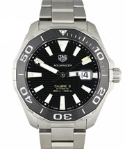  Shop Authentic Tag Heuer Aquaracer Caliber 5 Black Dial Silver Steel Strap Watch for Men - WAY201A .BA0927 - Luxxuri