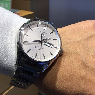  Shop Authentic Tag Heuer Carrera Calibre 5 Automatic White Dial Silver Steel Strap Watch for Men - WAR201B.BA0723 - Luxxuri