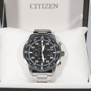  Shop Authentic Citizen Eco Drive Chronograph Black Dial Silver Steel Strap Watch For Men - CA0690-88E - Luxxuri