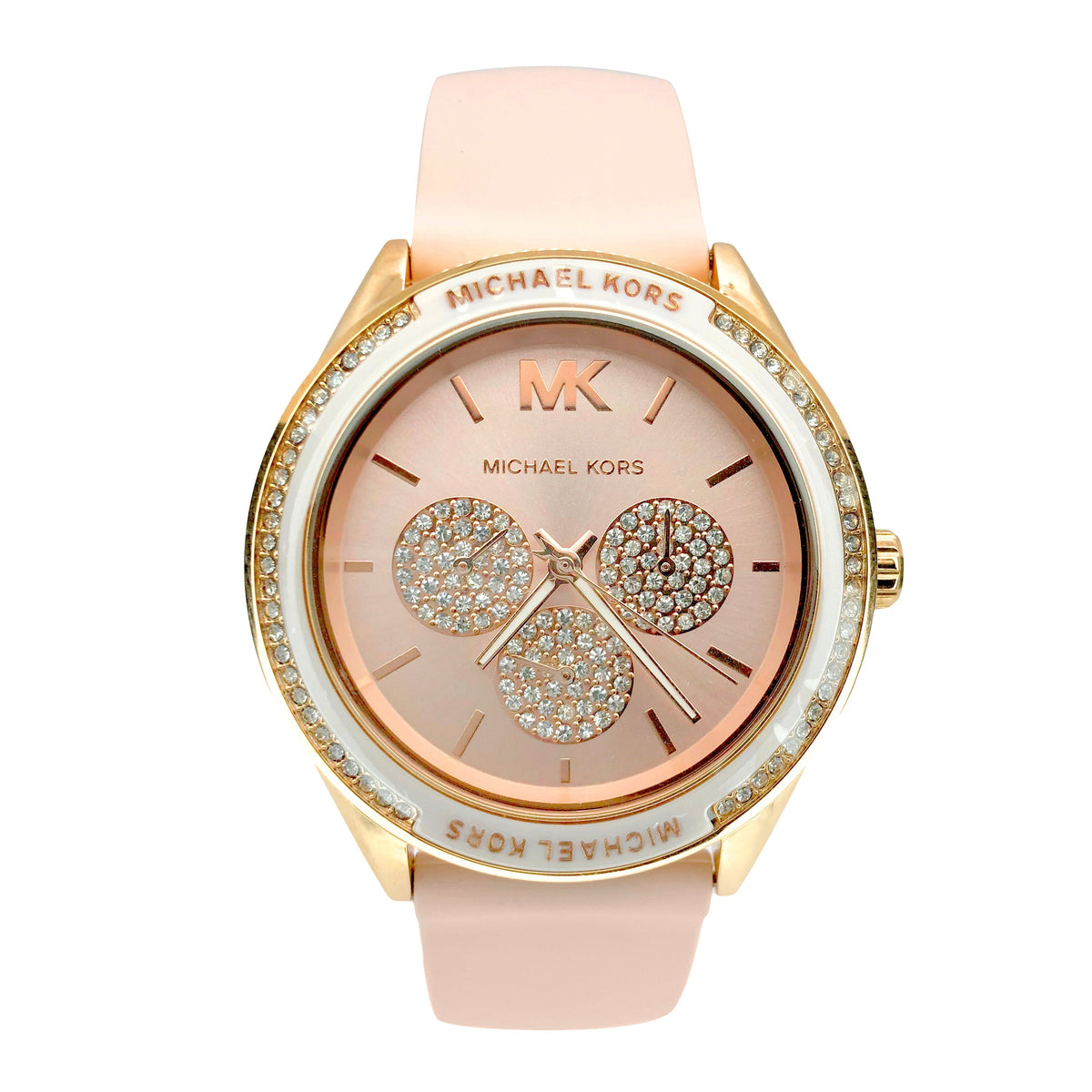  Shop Authentic Michael Kors Quartz Pink Dial Pink Silicone Strap Watch For Women - MK6946 - Luxxuri