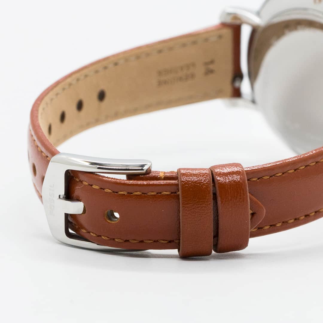  Shop Authentic Fossil Jacqueline White Dial Brown Leather Strap Watch for Women - ES3842 - Luxxuri
