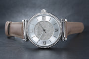  Shop Authentic Michael Kors Caitlin Quartz Silver Dial Gray Leather Strap Watch For Women - MK2377 - Luxxuri