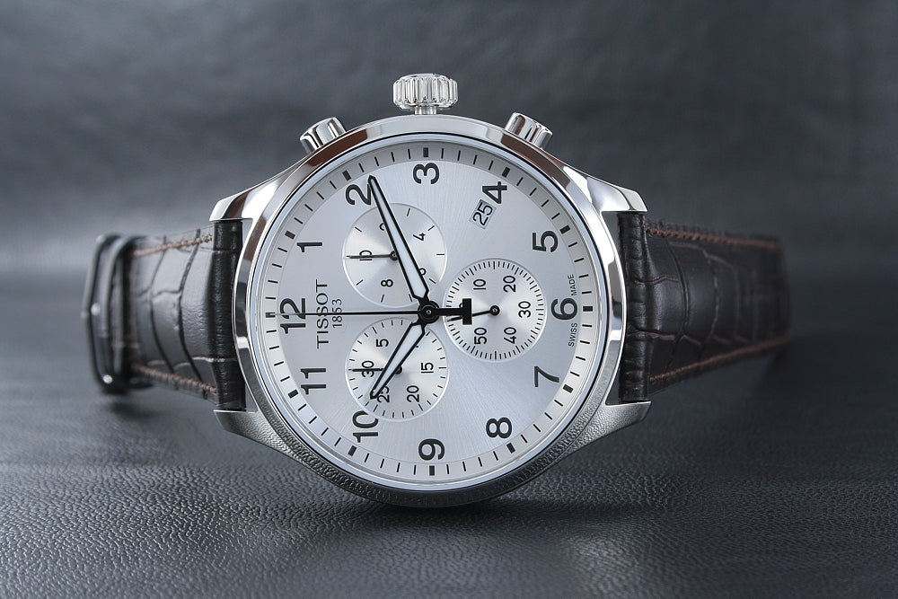  Shop Authentic Tissot Chrono XL Silver Dial Brown Leather Strap Watch For Men - T116.617.16.037.00 - Luxxuri